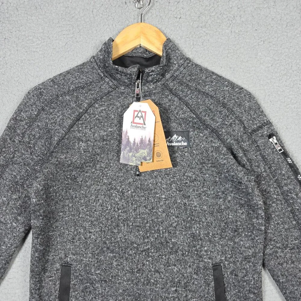 Avalanche Sweater Girls Size Large 14/16 Heathered Gray Fleece 1/4‎ Zip Pullover